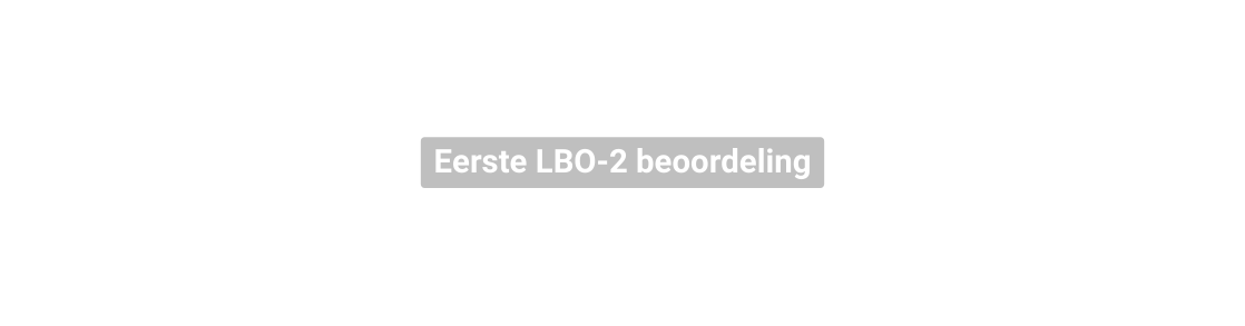 Eerste LBO 2 beoordeling